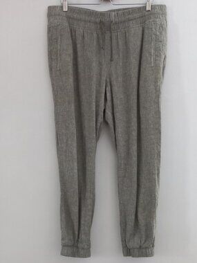 DENVER HAYES linen blend light green jogger style pants